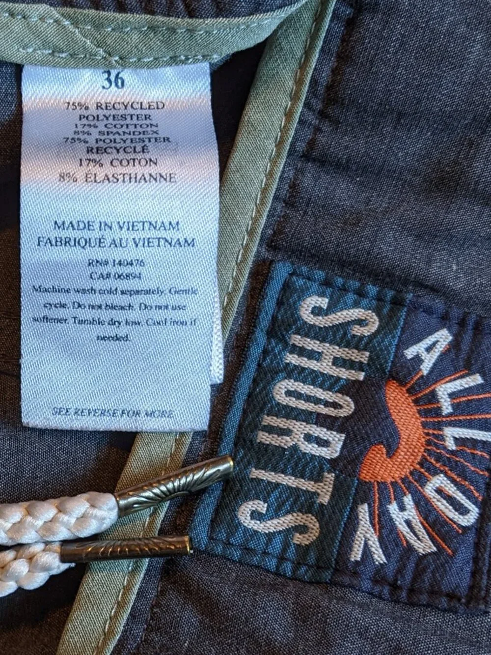 Faherty All Day Shorts 7” Inseam Charcoal Gray Stretch Poly Cotton Blend
